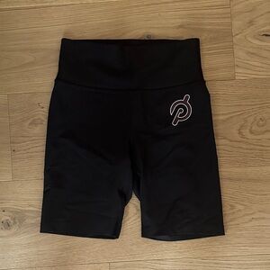 Peloton Black High-Rise Bike Shorts with Logo